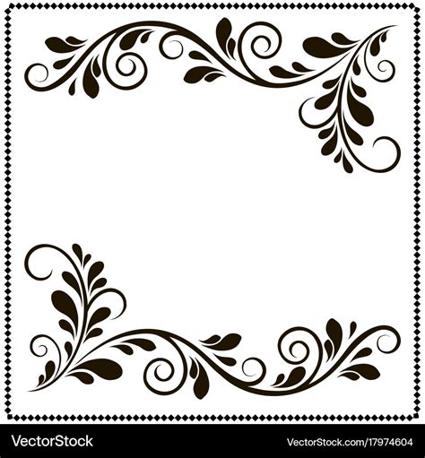 floral black and white border|floral template black and white.